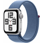 Apple Watch SE GPS 44mm Silver Aluminium Case with Sport Loop - Winter Blue