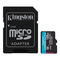 Atmiņas kartes Kingston microSD Canvas Go! Plus 128 GB, MicroSD, Flash memory class 10, SD Adapter